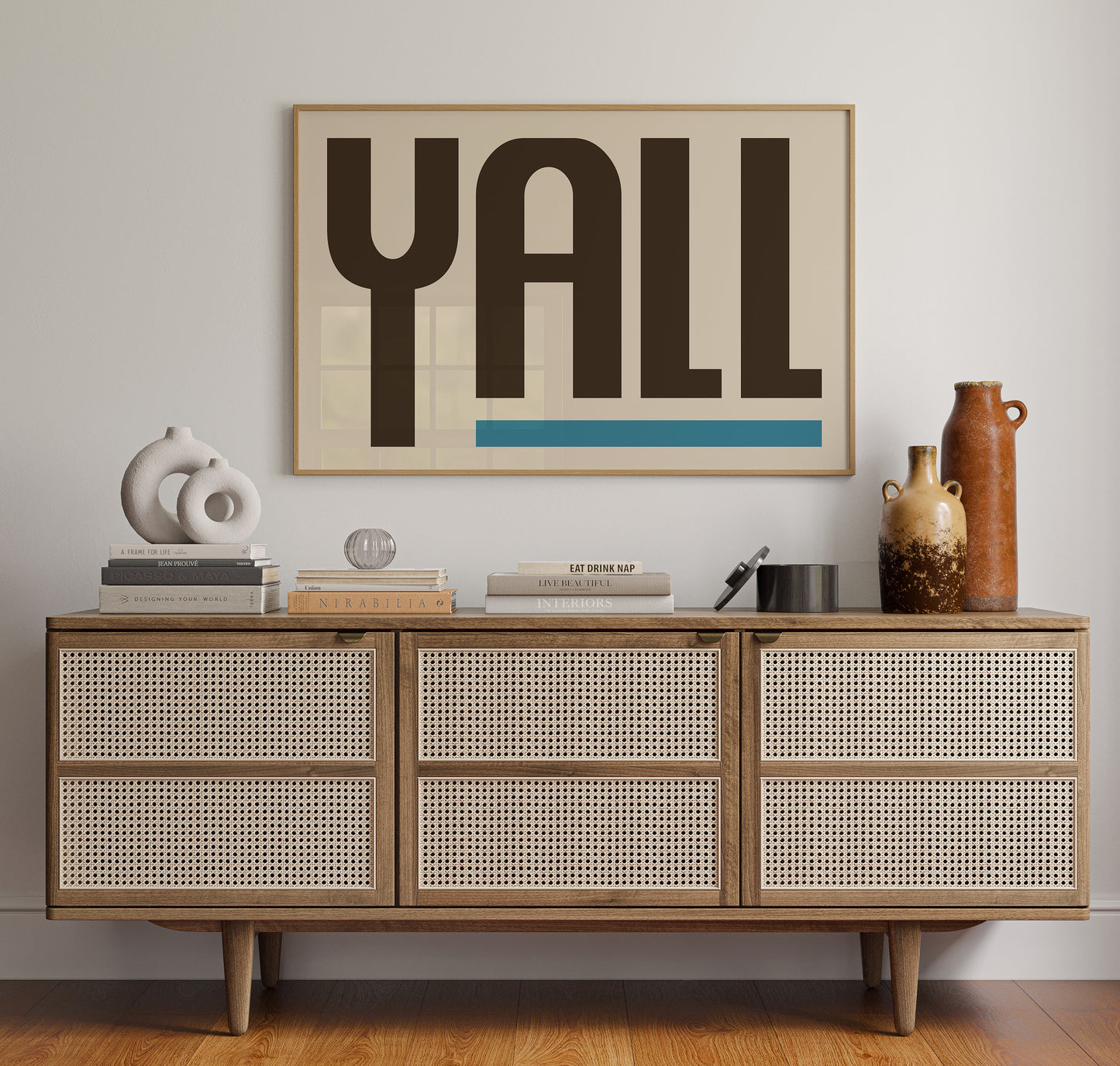 Y’all Typography Print with Teal Underline