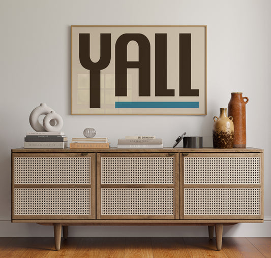 Y’all Typography Print with Teal Underline