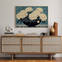 Cream Dahlias On Midnight Waters