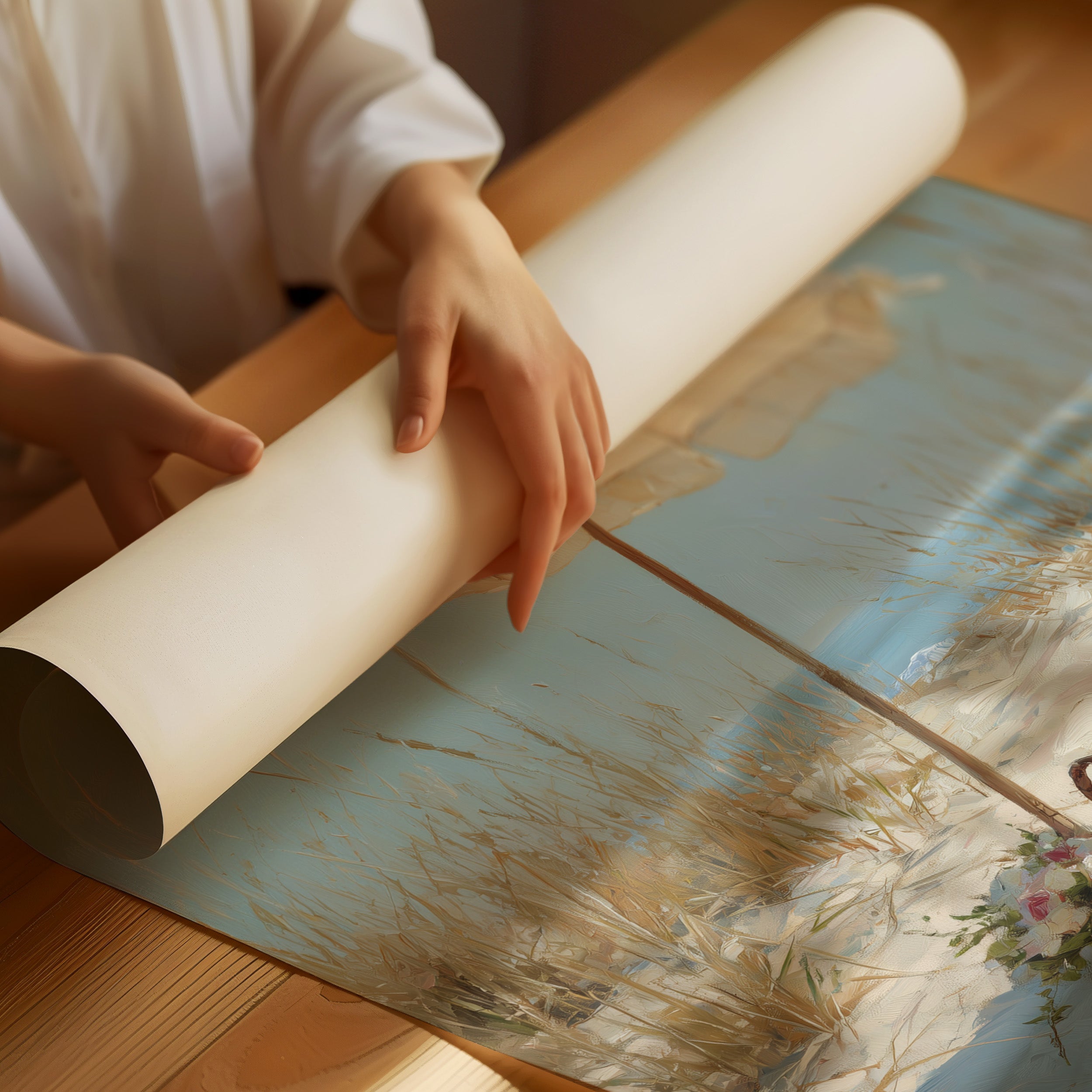 Solitary Parasol Awaits Seaside Return