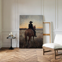 Back to the Prairie – Cowgirl on Horse at Dusk