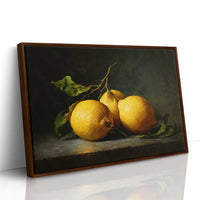 Sunlit Lemons On Ancient Wood