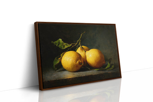 Sunlit Lemons On Ancient Wood