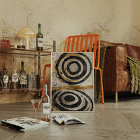 Golden Circles on Weathered Canvas