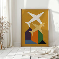 Planes Soar Above City Blocks