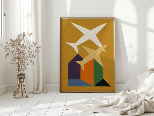 Planes Soar Above City Blocks
