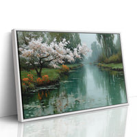 Cherry Blossoms Mirror Morning's Peace