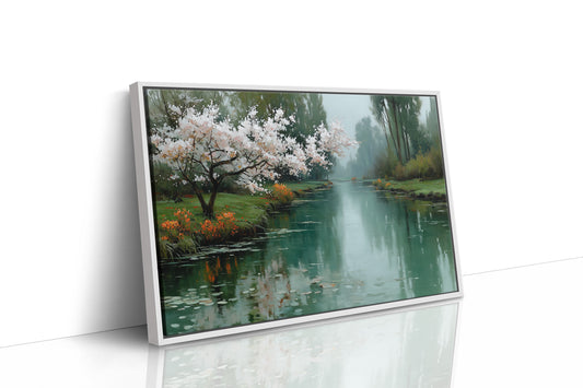 Cherry Blossoms Mirror Morning's Peace