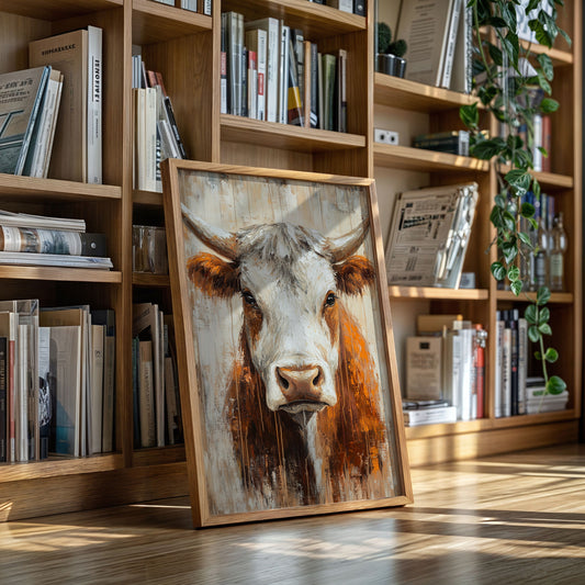 Sunset Longhorn on Weathered Wood