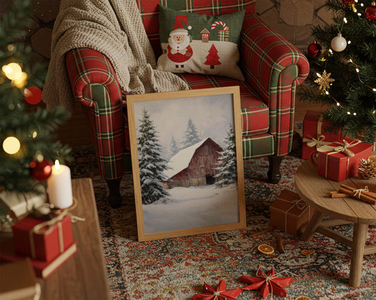 Snow Blankets The Red Barn Peace