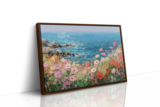 Coastal Poppies Dance Above Azure Waves