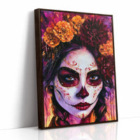 Sugar Skull in Marigold and Magenta