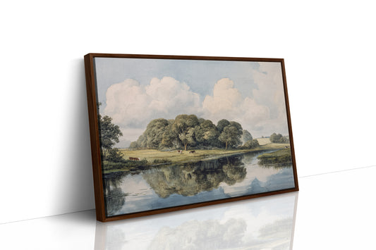 Summer Cattle Rest By Still Waters