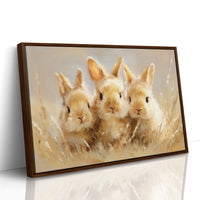 Curious Bunnies Dance Through Golden Grass