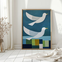 Peace Doves Above Geometric Fields