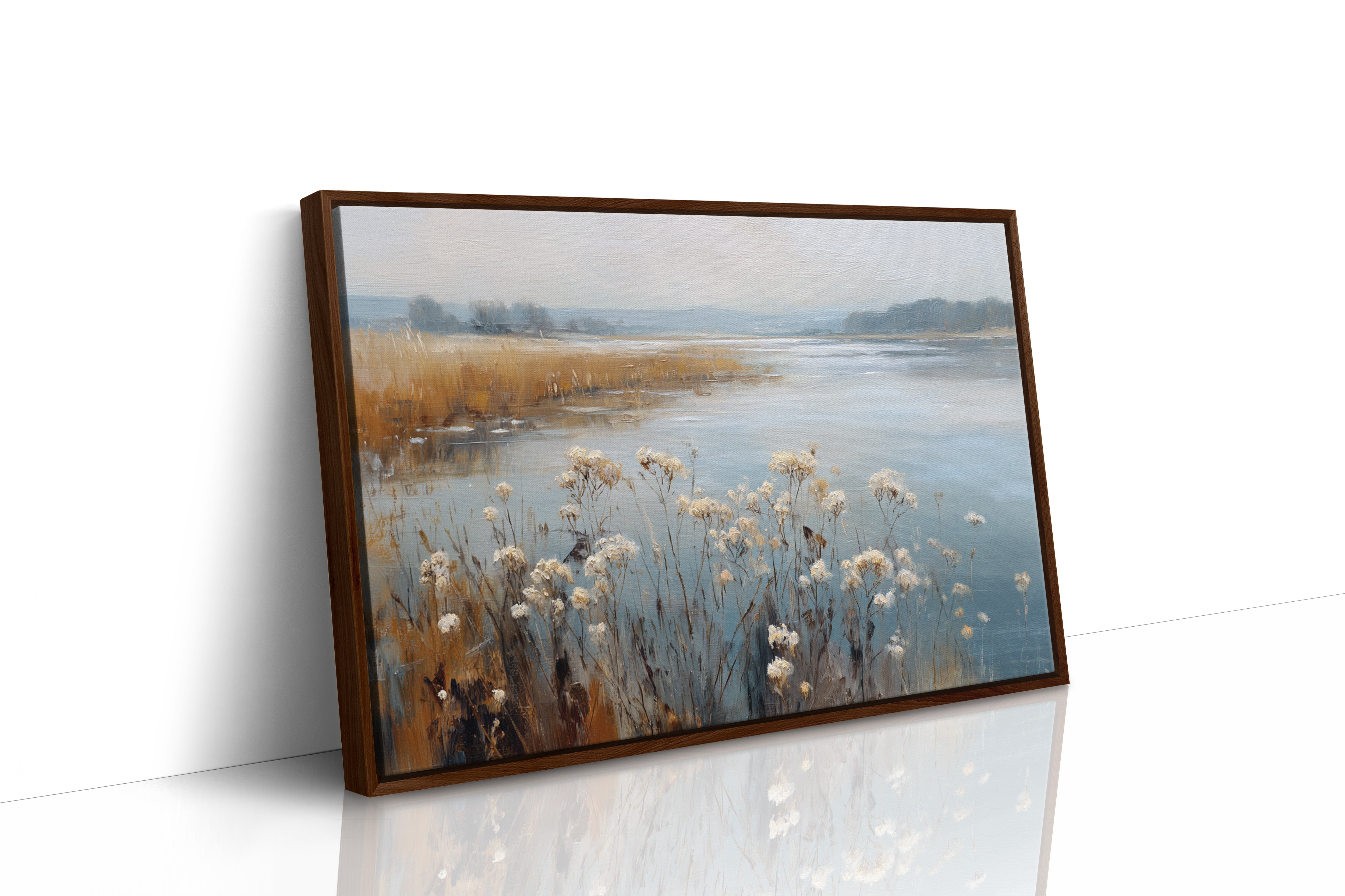 Winter Wildflowers Rest By Lake