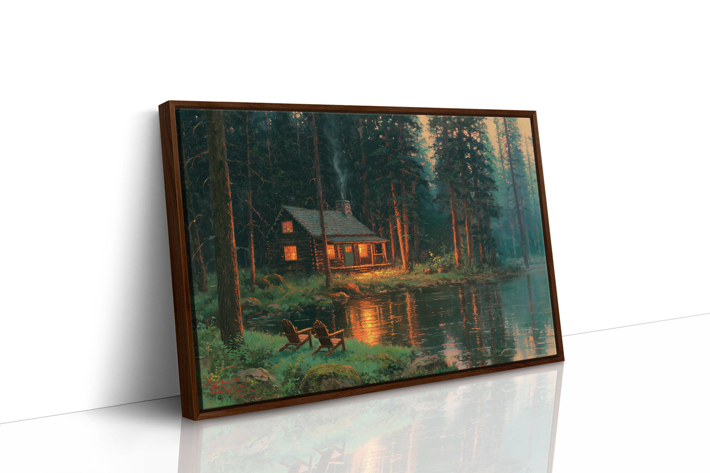 Cabin Glow, Two Empty Chairs
