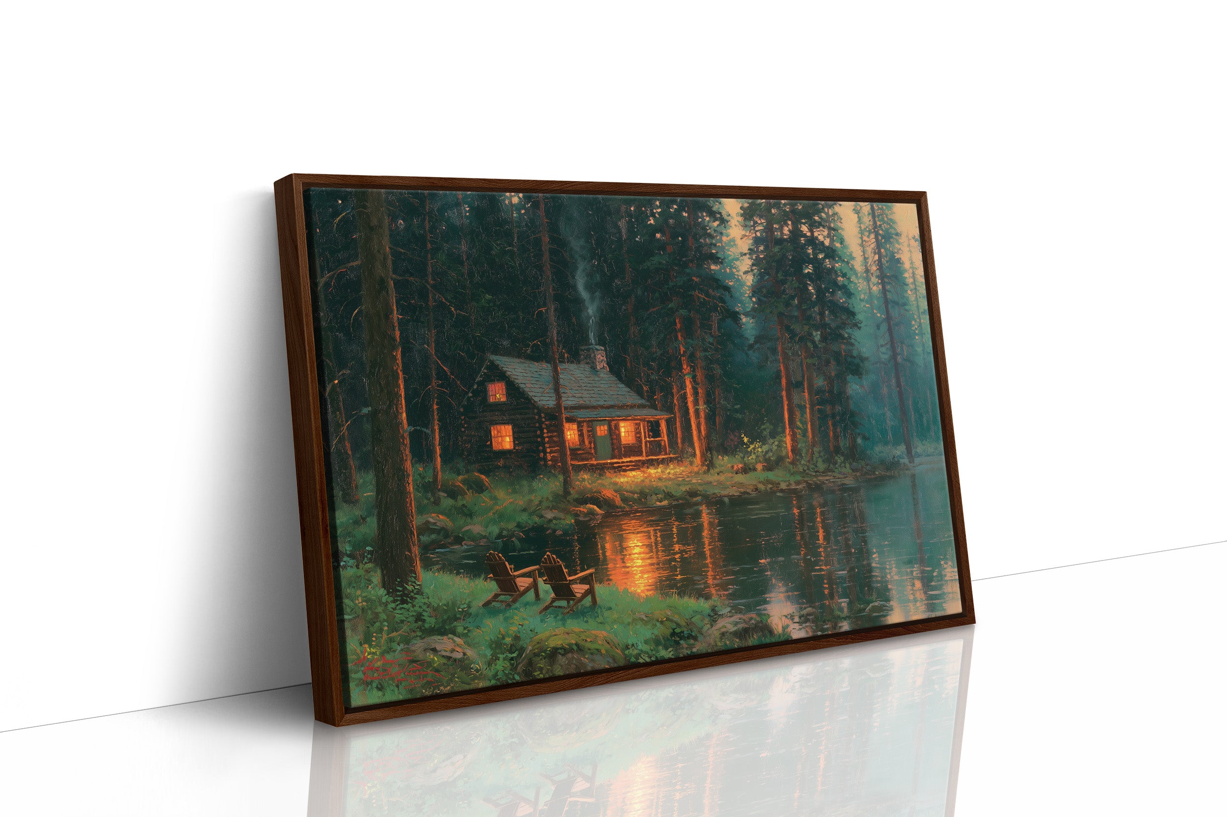 Cabin Glow, Two Empty Chairs
