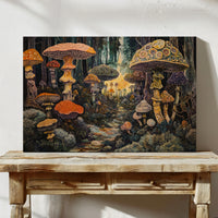 Enchanted Mushroom Forest: Mystical Fantasy Canvas Wall Art