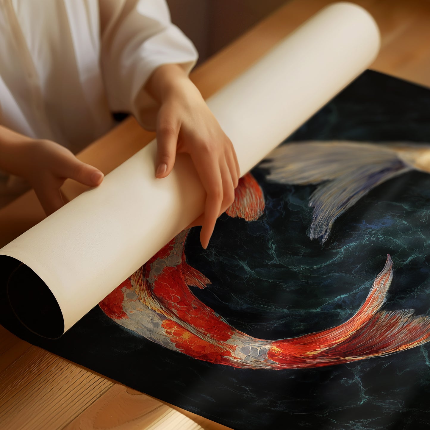 Koi Circle In Midnight Waters