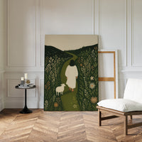 The Shepherd and the Lamb Floral Path Print