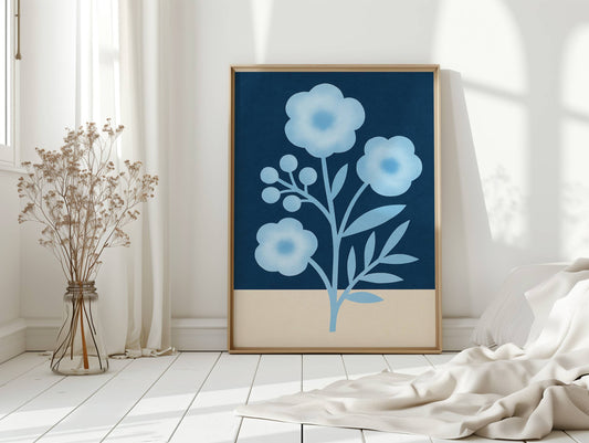 Midnight Garden Blooms In Blue