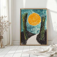 Moonlit Path Between Forest Giants