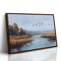 Autumn Geese Cross Silver Waters