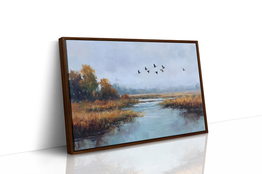 Autumn Geese Cross Silver Waters