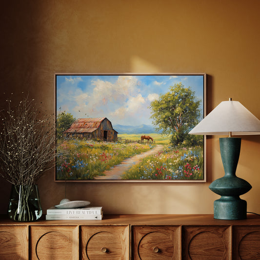Summer Blooms Along Barn Path