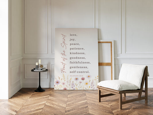 Fruit of the Spirit Floral Scripture Print