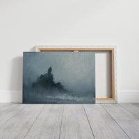 Eagle on the Foggy Sea Cliff