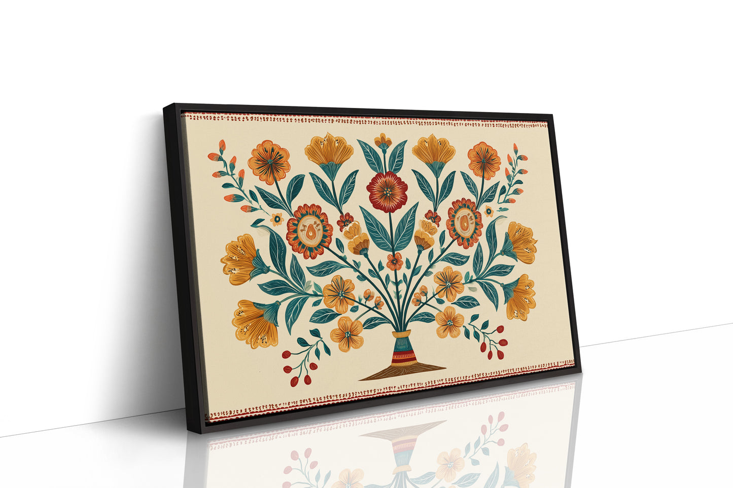 Amber Blooms in Folk Symmetry