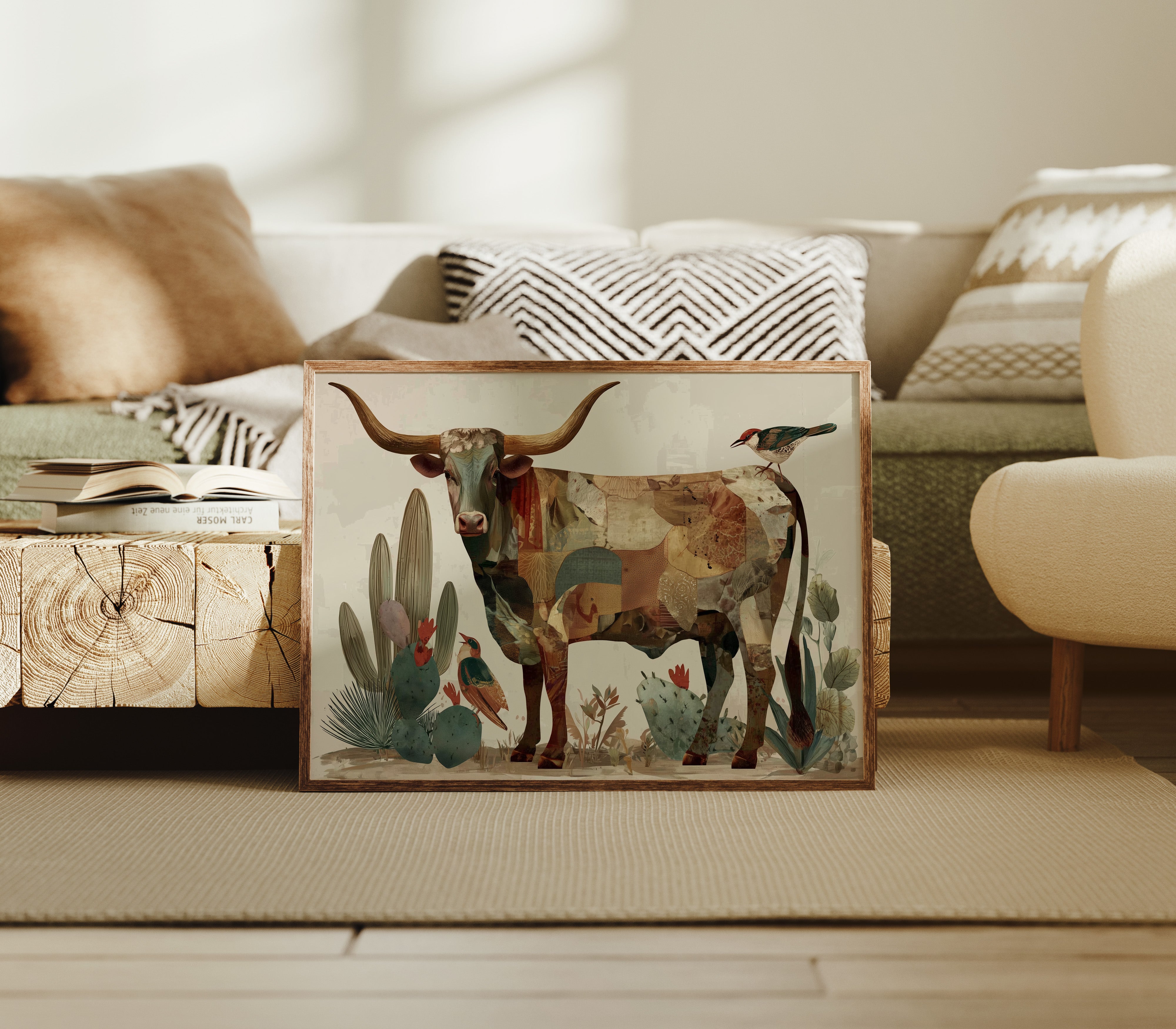 Desert Birds Dance With Longhorn