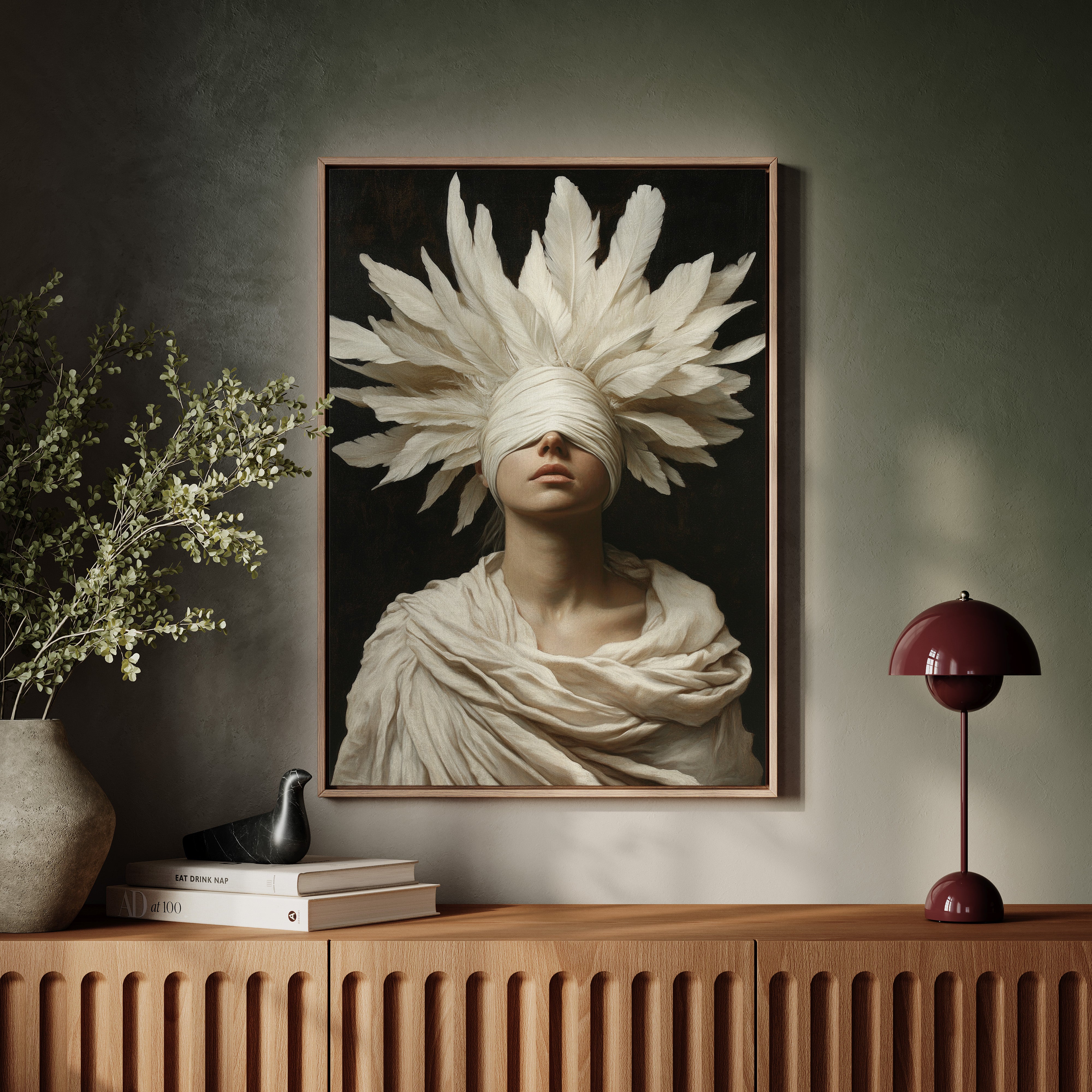 Blind Oracle in Ivory Feathers