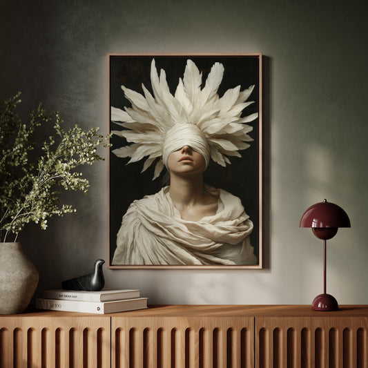 Blind Oracle in Ivory Feathers