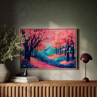 Cherry Blossoms Dance Above Turquoise Hills