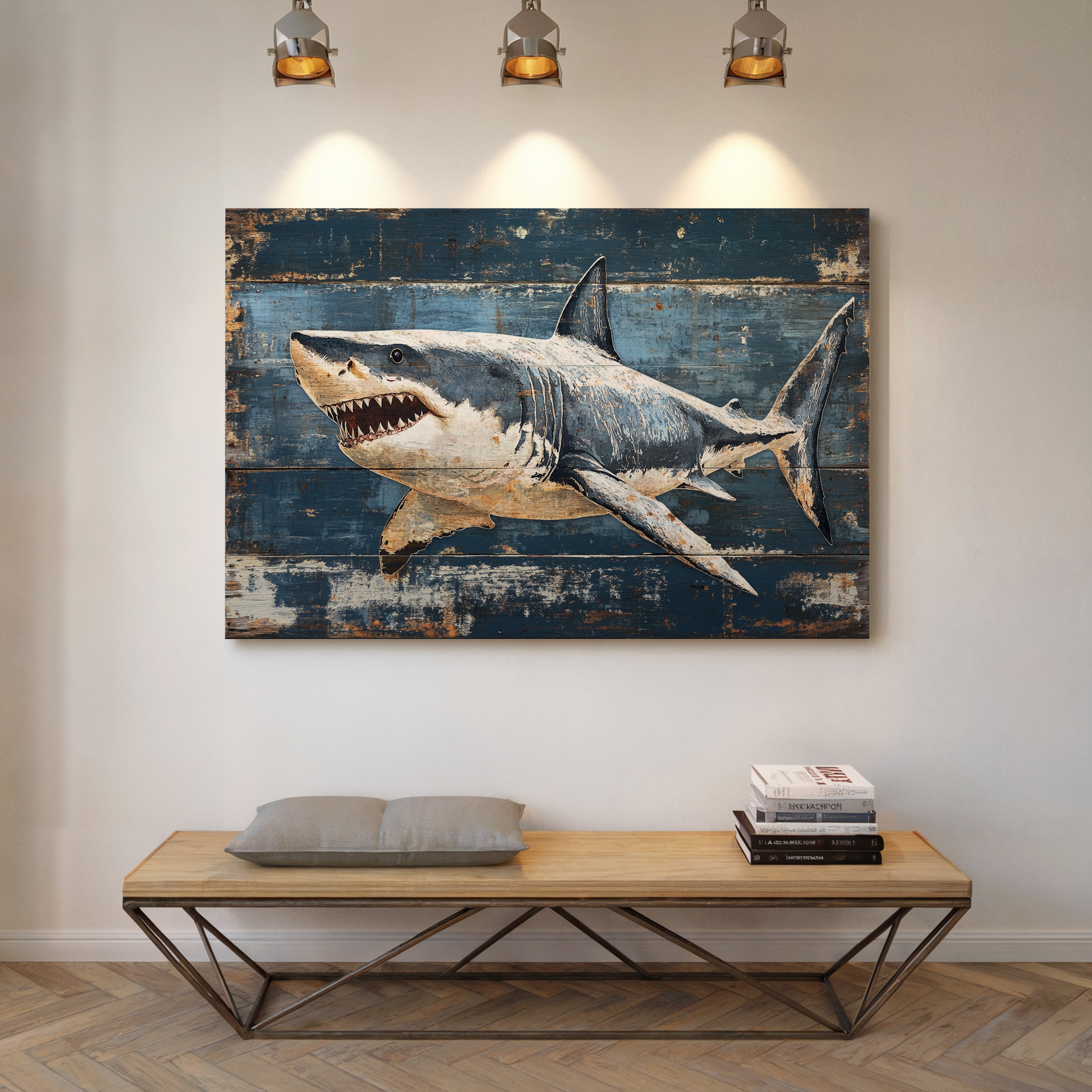 Deep Blue Tales On Weathered Wood
