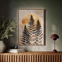 Fern Silhouettes Against Golden Light
