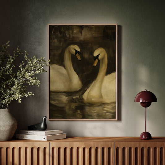 Two Swans in Quiet Reflection