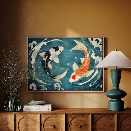 Koi Dance Through Midnight Waters