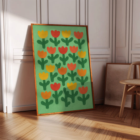 Tulip Parade on Spring Green