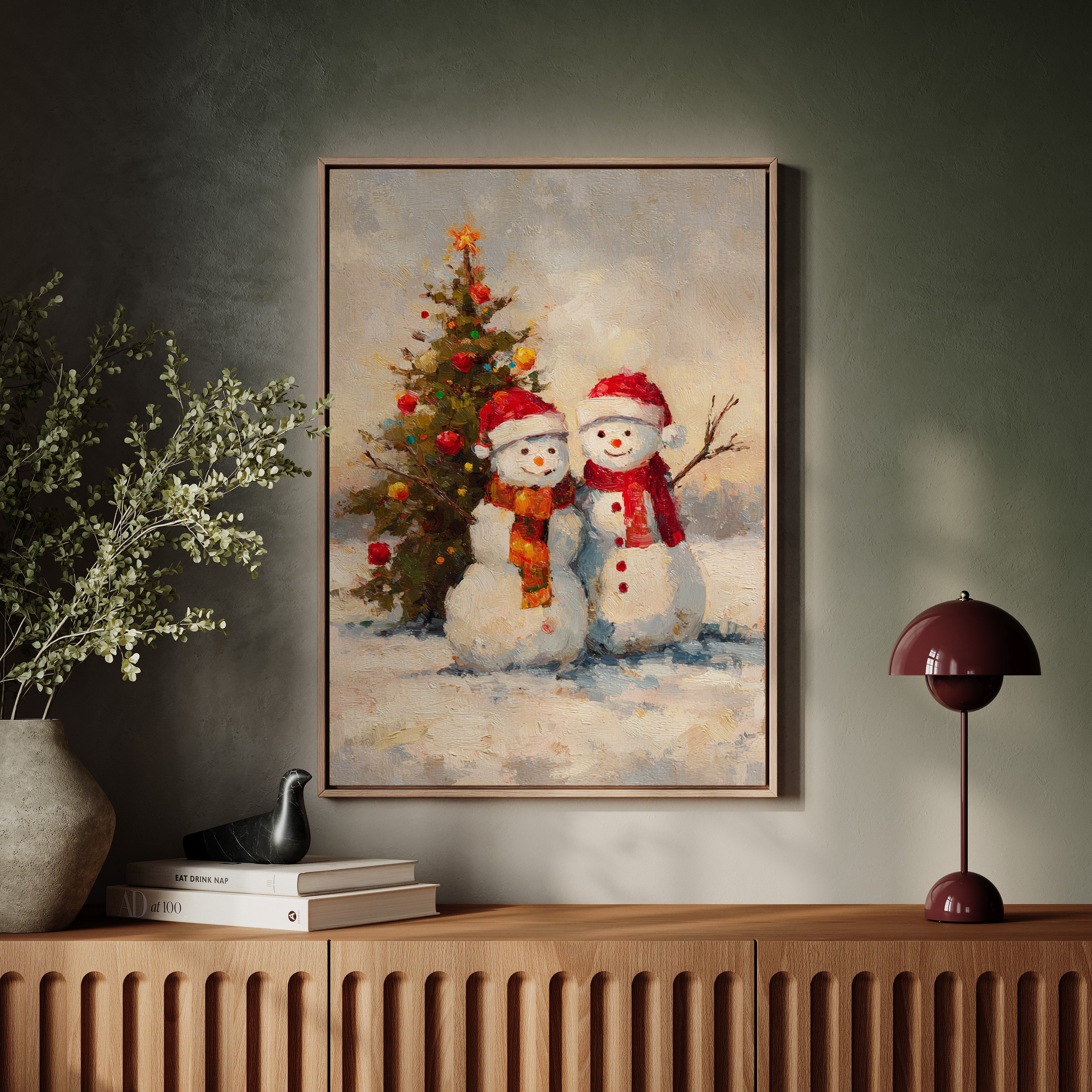 Frosty Friends Under Twinkling Lights