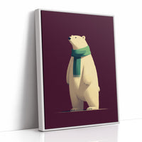 Polar Bear in Green Scarf
