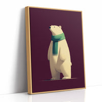 Polar Bear in Green Scarf