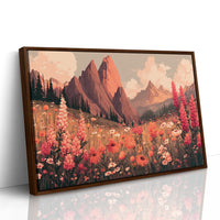 Alpine Meadows Bloom In Coral Light