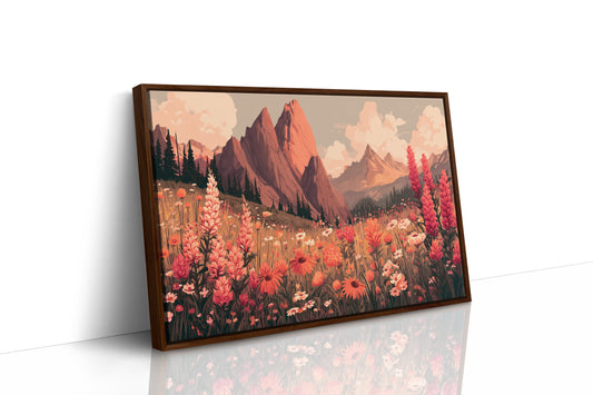 Alpine Meadows Bloom In Coral Light