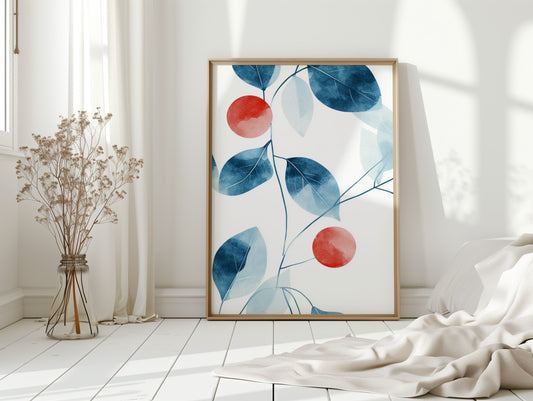 Winter Berries Dance Through Blue Leaves
