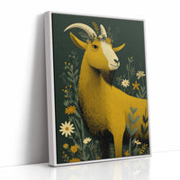 Goat Crowned in Wildflowers