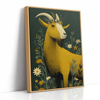 Goat Crowned in Wildflowers